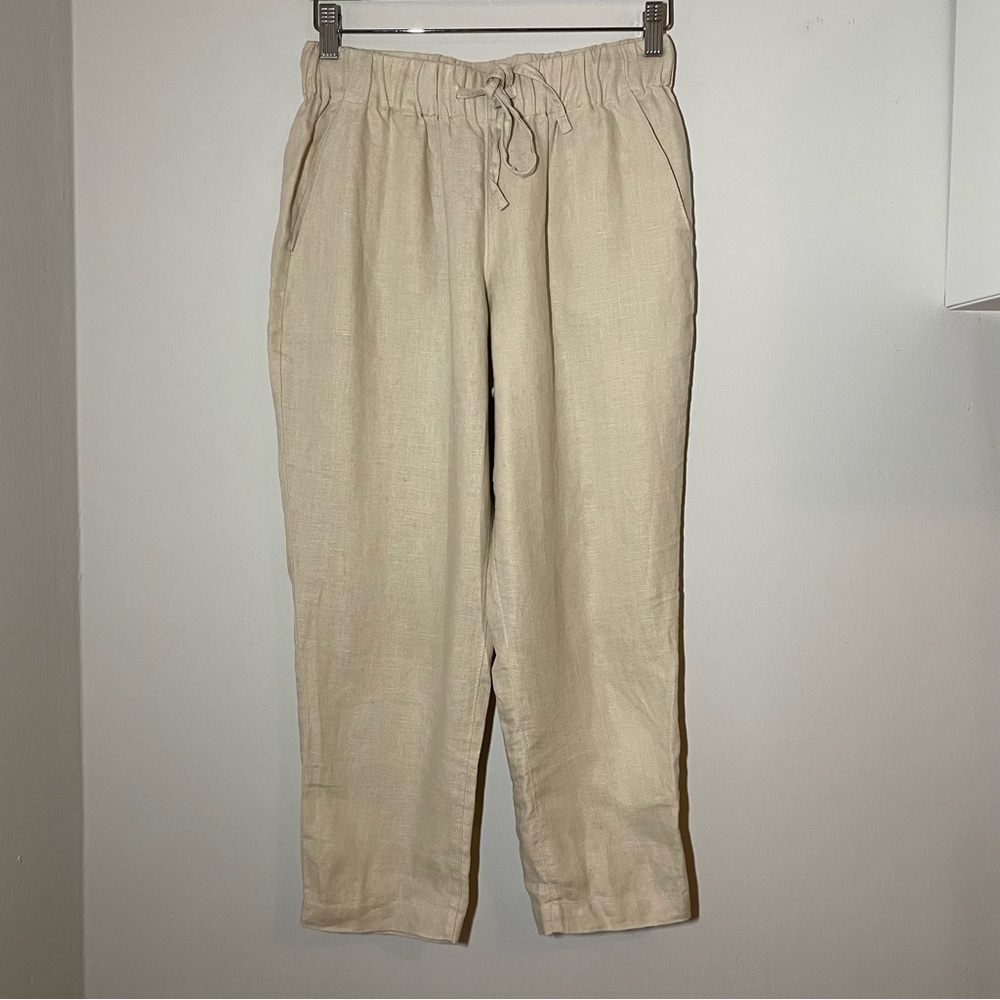 NAIF Beige Drawstring Straight-Leg Pants - Picture 2 of 6